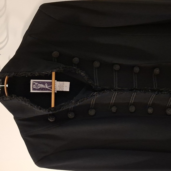 Vintage Jackets & Blazers - Black Women's Vintage Military/Band-style Jacket w/ Rope Closures (US 8/M-L)